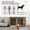 PawHut Dog Crate Furniture, Dog Cage End Table with Sliding Door, Pet Kennel for Extra Large Breeds, 118 x 75.5 x 82cm, Walnut Brown