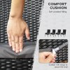 Outsunny 4 Pieces PE Rattan Garden Chairs with Cushion, Patio Wicker Dining Chairs with Backrest for Patio, Deck, Garden, Black