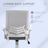 Vinsetto Mesh Office Chair with Flip-up Armrest, Swivel Computer Chair with Lumbar Support, Adjustable Height, Tilt Function for Home/Office, Grey