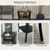 Outsunny 50cm Outdoor PE Rattan Coffee Table, Patio Wicker Two-tier Side Table with Glass Top, for Patio, Garden, Balcony, Black
