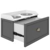 PawHut Stainless Steel Raised Dog Bowls, Double Dog Food and Water Bowl w/ 21L Storage Drawer, for Large Dogs - Grey