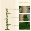 PawHut 242cm Floor to Ceiling Cat Tree for Indoor Cats with Leaves, Height Adjustable Cat Climbing Tower with Scratching Post, Anti-Slip Kit - Green