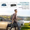 Outsunny Inflatable 3-4 Man Tunnel Tent w/ Air Pump, Living Area & Vestibule, Waterproof Family Camping Air Tent w/ Sewn In Groundsheet & Removable Footprint for Camping, Hiking, Blue
