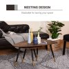 HOMCOM Coffee Table Set of 2, Nesting Coffee End Tables with Modern Decor, Side Table Triangle Occasional Stand Tea Table for Living Room Home and Office