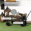 Outsunny 100KG Festival Trolley on Wheels, Folding Camping Trolley Cart with Telescopic Handle, Carry Bag and All-Terrain Big Wheels, for Garden Beach Fishing, Camouflage