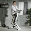 SPORTNOW Foldable Stepper Machine with 12-Level Hydraulic Resistance, Step Machine Exerciser with LCD Monitor and Drink Holder, for Home Fitness Workout, White and Black