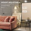 HOMCOM Floor Lamp for Living Room, Spotlight Reading Standing Lamp with Adjustable Height, Rocker on/off Switch, Indoor Task Lighting for Bedroom, Office,  White (Bulb not Included)