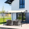 Outsunny 3 x 3 Meters Canopy Metal Wall Gazebo Awning Garden Marquee Shelter Door Porch, Cream White