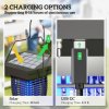 Outsunny 2-in-1 Electric Fly Zapper with UVA Light, Hanging Garden Lantern, Solar and USB-DC Rechargeable Insect Mosquito Bug Zapper, Fly Killer for Indoor and Outdoor Use, Black