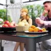 Outsunny Outdoor Dining Table for 6 People, 150 x 88 cm Rectangular Garden Table with Aluminium Frame, Tempered Glass Top and Height-Adjustable Feet for Balcony, Porch, Terrace, Grey