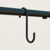 Outsunny 3 Tier Plant Stand with Hanging Rod and Hooks, Metal Plant Rack Shelf, Ladder Flower Pot for Indoor Outdoor Porch Balcony Living Room Bedroom, Black
