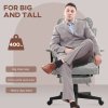 HOMCOM Office Chair, Ergonomic Desk Chair with Foot Rest, Lumbar Support, Reclining Function and Wide Seat, Height-Adjustable High Back Swivel Rolling for Home Office, Support up to 180 kg, Grey