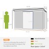 Outsunny 8.5 x 4ft Metal Shed with Lightsky Panels, Garden Storage Tool House with Double Doors for Garden, Patio and Lawn, Green