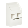 HOMCOM Kids Bookshelf with Storage Drawer, Childrens Bookcase with Wheels, Toy Organiser for Bedroom, Playroom - White