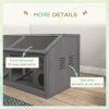 PawHut Wooden Hamster Cage, Gerbil Cage for Syrian Hamster with Exercise Play House, Openable Top 85 x 45 x 44cm - Grey