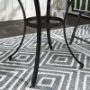 Outsunny 85cm Round Garden Dining Table, Cast Aluminium Coffee Table with Parasol Hole and Adjustable Foot Pad, Patio Table for Outdoor, Balcony, Poolside, Black