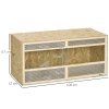 PawHut Reptile Terrarium Vivarium Habitat w/ Transparent Sliding Doors, Breathable Mesh, for Lizards, Horned Frogs, Snakes and Chameleons, 100 x 47 x 47cm