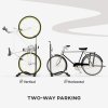 SPORTNOW Bike Rack, Vertical & Horizontal Bike Stand Bicycle Storage Stand with Adjustable Hooks, Fits 6
