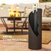 Outsunny 4 Pieces Fireplace Tools Set, Metal Fireplace Accessories Fireside Companion Set with Broom, Shovel, Poker and Bucket, Silver