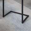 HOMCOM Nesting Side Tables Set of 3, C-Shaped Sofa Side Tables with Steel Frame for Sofa Couch and Bed, Rustic Brown