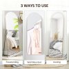 HOMCOM Arched Full Length Mirror, 50 x 150cm Wall Mounted, Leaning, Free Standing Mirror, Frameless Full Body Mirror for Living Room, Bedroom, Gold Tone
