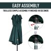 Outsunny 4.6m Large Garden Parasol Double-Sided Sun Umbrella Patio Market Canopy Shade Outdoor Dark Green - NO BASE