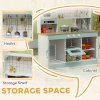 AIYAPLAY Toy Kitchen, Pretend Role Play Kitchen with Hob, Sound, Light, Coffee Machine, Ice Maker, Microwave, Oven, Storage Space, for Boys and Girls, Ages 3_ Years
