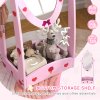 AIYAPLAY Kids Mirror Full Length with Storage Shelf, 360?? Rotating Standing Mirror for Bedroom, Kids Room, Nursery Room, Hot Pink