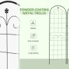 Outsunny Set of 2 Garden Trellis, Metal Trellis for Climbing Plants Support Frames, 50 x 180cm, Floral Design