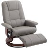 HOMCOM Manual Recliner Chair Armchair Sofa with Faux Leather Upholstered Wooden Base for Living Room Bedroom, Grey
