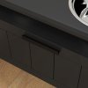 PawHut Raised Dog Bowl, Elevated Pet Bowls with Slow Feeder, Two Stainless Steel Bowls, Drawer, for Large & Extra Large Dogs, Black