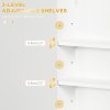 kleankin Bathroom Wall Cabinet, Over Toilet Storage Cupboard with Adjustable Shelves for Hallway, Living Room, White