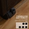 HOMCOM 3 Drawer Filing Cabinet with Lock and Edged Top, Lockable Filing Cabinet on Wheels with Hanging Bars for Letter and A4 Size, Black