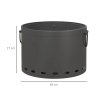 Outsunny Smokeless Fire Pit, 38cm Portable Wood Burning Firepit with Spark Screen and Poker, Low Smoke Camping Bonfire Stove for Garden Patio Picnic, Dark Grey