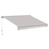 Outsunny 3 x 2.5m Electric Garden Door Awning Half Cassette Outdoor Retractable Canopy Patio Shelter w/ Remote Controller Cream White