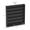 HOMCOM 7-Tier Wall Mounted Display Cabinet, Display Case with 6 Adjustable Shelves, Glass Doors for Home Office Ornaments 83x80cm, Black