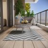 Outsunny 121 x 182 cm(4x6ft) Outdoor Rug Reversible Mat Plastic Straw Rug Portable RV Camping Mat for Garden Deck Picnic Indoor, Light Grey & White