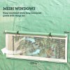 Outsunny 3 x 3 x 2m Polytunnel Greenhouse with Doors and Mesh Windows, Walk-in Grow House Tent with UV-resistant PE Cover and Steel Frame, Green
