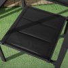 Outsunny 2 Pieces Garden Dining Chairs, Aluminium Outdoor Armchair for 2 with Breathable Mesh Fabric, Stackable Design, Black