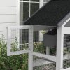 PawHut Wooden Bird Cage Budgie cage, Bird Aviary Outdoor Birdhouse for Finches, Parakeets - Grey
