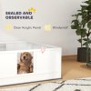 PawHut Whelping Box for Dogs, Dog Whelping Box Dog Playpen Fence Exercise Play Pen with Waterproof Washable Whelping Pad, Adjustable Entrance, Non-Slip Pads, for Large Dogs and Puppies, 124 x 120cm