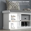 HOMCOM Shoe Bench with Seat, Shoe Storage Bench with Cushion, 2 Cabinets and Adjustable Shelf for Entryway, Hallway, Living Room, Bedroom, White