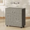 Vinsetto Filing Cabinet with Locking Doors & Shelves, 2-Tier Lockable Storage Cabinet with 2 Keys for Home Office, 80W x 40D x 80H cm, Grey