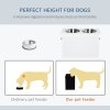 PawHut Raised Dog Bowls, Pet Feeding Storage Station with Two Stainless Steel Bowls, Base, for Large Dogs, White
