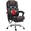 Vinsetto Office Chair with 6-point Vibration Massage and Heat, PU Leather High Back Recliner Desk Chair with Adjustable Height, Armrest, Footrest for Home, Dark Brown