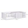 PawHut Whelping Box for Dogs, 2m x 1m Whelping Pen for Indoors, Pet Playpen with Three Doors, Two-Room Design