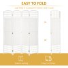 HOMCOM 4 Panel Folding Room Divider, Privacy Screen, Freestanding Paravent Partition Separator for Living Room, Bedroom and Office, 160 x 170cm, White