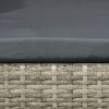 Outsunny 2 Seat Rattan Garden Bench, Patio Wicker Chair with Glass Tea Table, Outdoor Love Seat with Padded Cushions, for Garden, Porch, Mixed Grey/Grey