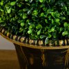HOMCOM Set of 2 Decorative Artificial Plants Topiary Spiral Boxwood Trees in Pot, Fake Plants for Home Indoor Outdoor Decor, 90cm
