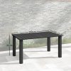 Outsunny Garden Table with Parasol Hole for 6 Person, Rectangle Outdoor Dining Table with Slatted Metal Tabletop, Steel Frame for Patio, Balcony, 150 x 90 x 73 cm, Black